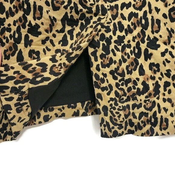 J Crew No 2 Leopard Animal Print Knee Length Pencil Skirt Size 6 - Picture 6 of 14